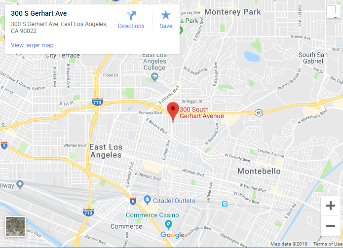 Google map of 300 S. Gearhart East LA